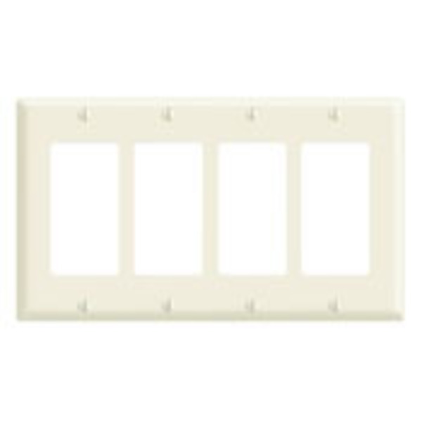 Leviton Decora 4 Gang Wall Plate 80412-NI